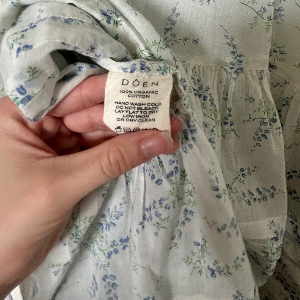 Doen Claribelle Cotton Midi Dress Blanc Bluebell Ballad - Picture 10 of 10